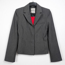 Giacca blazer sartoriale Mango MNG Heritage grigio polsino zip elegante ufficio UK S