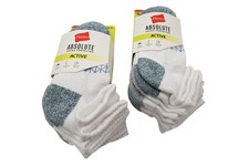 NIP Hanes Lot of 2 5 Pack Absolute Socks Perfected Active Sz M 9-2.5 Ankle White