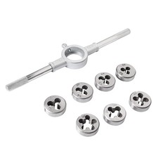 8pack M3-M12 Die Stock Handle Wrench Set 1" Die Holder 25mm Round Dies