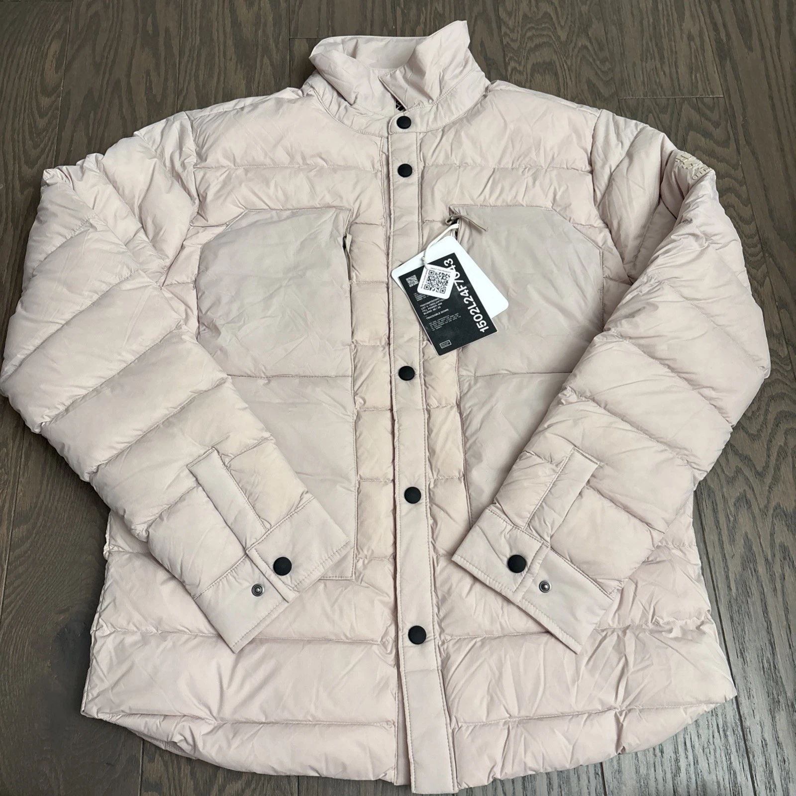 NWT Obermeyer Explorer Down Shirt Jacket Mens S Cream Light Quilted Puffer $249