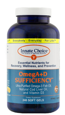 Innate Choice Omega A+D Fish Oil,  Lemon 240 Capsules, Pharmaceutical Grade