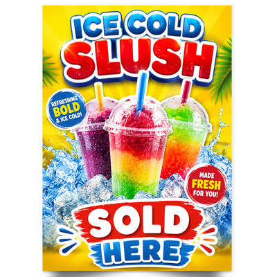 Slush Getränke hier verkauft Outdoor Schild Poster Eis Slush Getränke Fenster Werbung