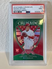 2018 Panini Chronicles - Crusade Shohei Ohtani #14 (RC) GREEN PRIZM/50 PSA 9