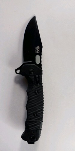 SOG Seal XR 3.9" Folding Knife Clip Point, Black GRN S35VN Stainless