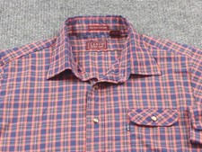 Vintage Levis Action Shirt Mens XL Check Long Sleeve Button USA 80s