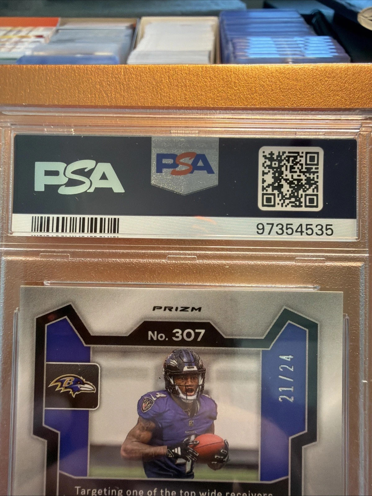 2023 Prizm Zay Flowers 21/24 PSA 10 Gold Sparkle #307 Ravens RC SSP!!! view 3