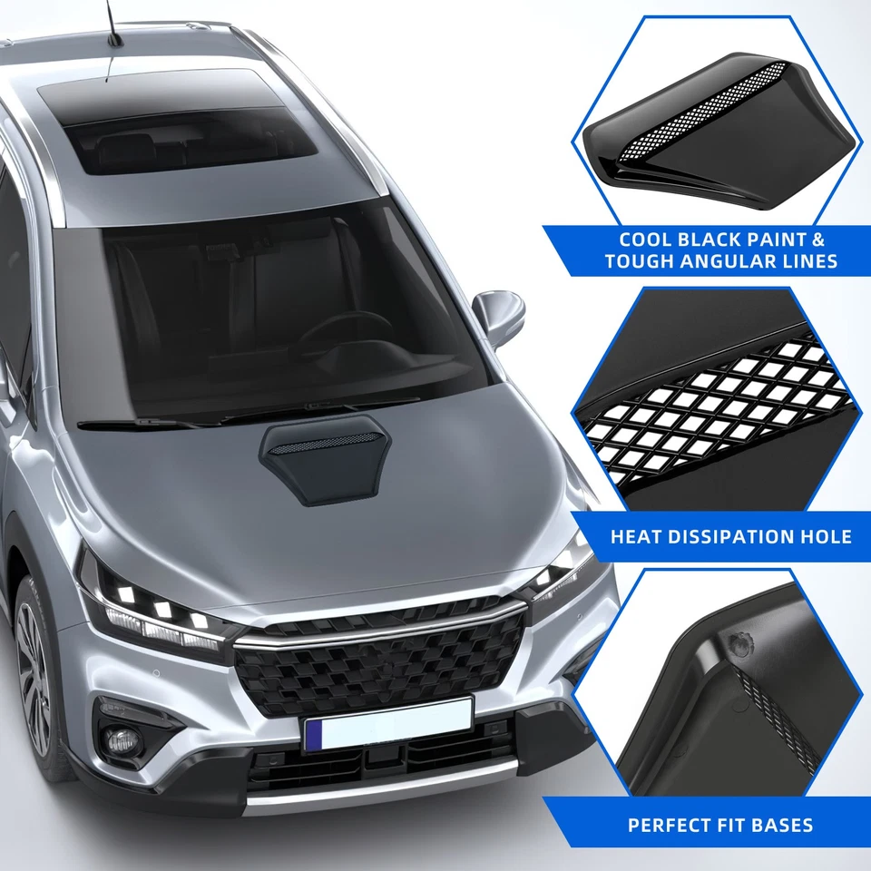 For Ford Escape Front Flow Air Intake Outlet Hood Scoop Vent Cover Decorative - Image 3 of 4