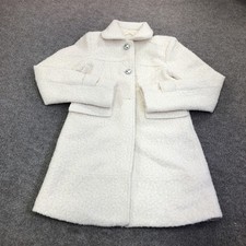 Rothschild Coat Girls 8 White Boucle Collar Button Front Dressy Winter Warm