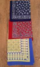 Lot Of 3 Vintage Bandanas 80's Retro Cotton. I DO NOT SHIP TO THE UNITED STATES 