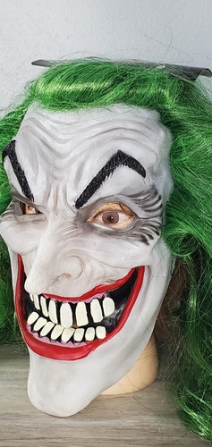 The Joker Halloween Scare Prank Mask & Wig Costume Accessory Mens Adult - Picture 4 of 14
