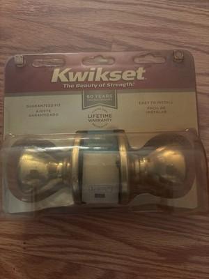 Kwikset Bed Bath Door Knob Privacy Lockset Brass Finish ANSI Grade 3 NEW