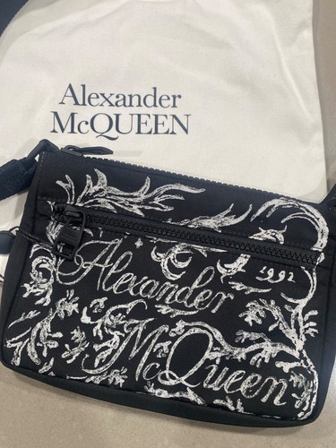 NWT ALEXANDER MCQUEEN Black Nylon crossbody small bag