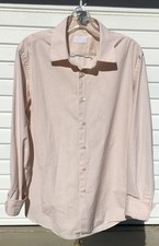 Prada Men's Pink & Black Pinstripe Long-Sleeve Dress Shirt sz 44 / 17 Italy made