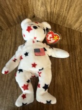 Ty Beanie Baby GLORY Bear Patriotic 4th of July USA 8.5" NEW Stuffed Toy