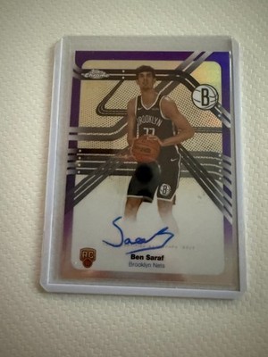 2025-26 Topps Chrome - Next Stop Signatures Ben Saraf #NS-BS Purple Refractor...