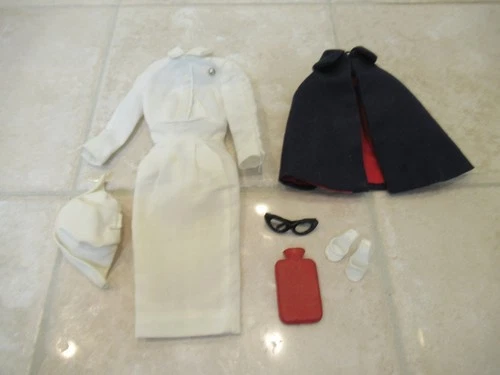 New ListingVintage 1960's Barbie Outfit #991 Registered Nurse Dress Cape Hat Shoes Bottle
