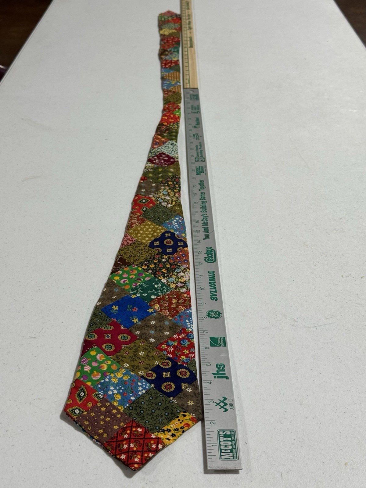 Patchwork Necktie Handmade Quilt Pattern Retro Un… - image 10