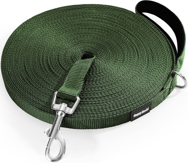 Hundeleine Nylon 20M GrüN Mit Handschlaufe D-Karabiner Trainingsleine FüR Hunde-image