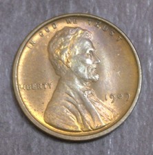 1909 VDB Lincoln Wheat Cent Choice BU Red  Brown  Lot 4374
