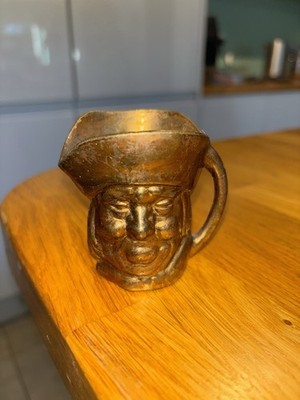Vintage Gesichtskrug / Figur Mini Krug - Made in England - Metall - 7 cm