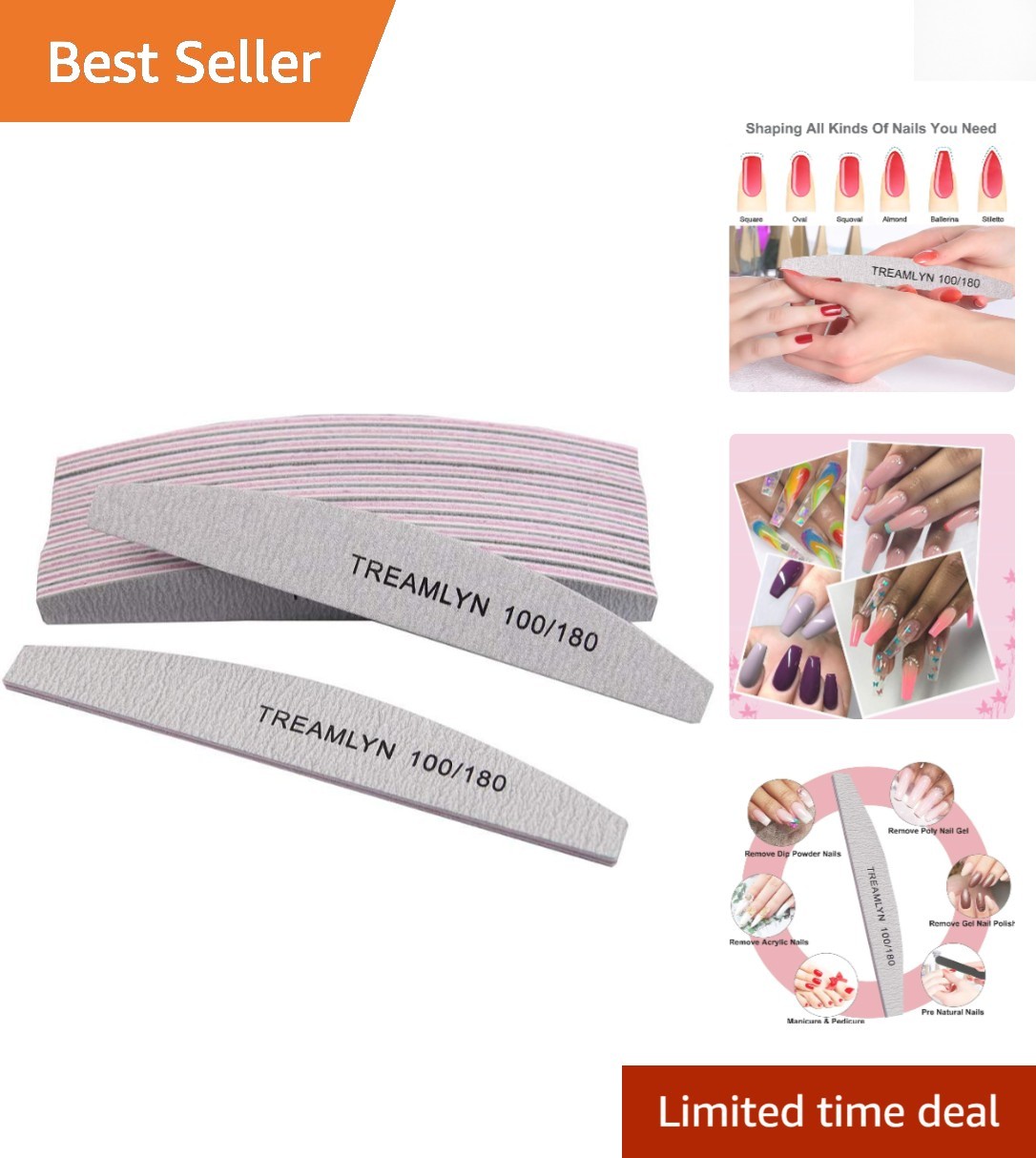 S - 100/180 Grit For Professional Nail Care At Home