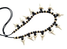 Swimmi 13 Genuine Shark Teeth Necklace for Men, Mako Shark Tooth Necklace, Ha...