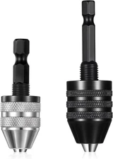 2 PCS Keyless Drill Chuck for Impact Driver, 1/4 Inch Hex Shank Chuck... 