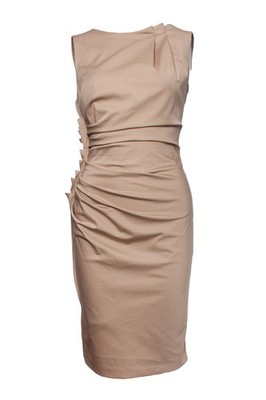 Christian Dior Ärmelloses, Knitterfreies Beigefarbenes Kleid Weiblich Beige 38