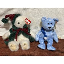 Ty Beanie Baby Attic Treasures Collection KLAUS Santa Bear + ‘99 Holiday Bear