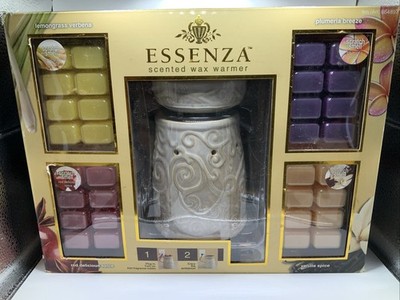 ESSENZA Ceramic Scented Wax Warmer with 4 Fragrance Cube Sets