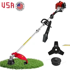 String Trimmer 4-Stroke Gas Weed Eater, 31cc 15lb 13in Straight Shaft Trimmer US