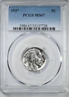 1937 Buffalo Nickel 5C PCGS MS67