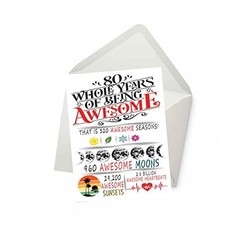Of Being Awesome, 80 Year Old Birthday Card Gifts for Men Women, 80th 80 Years