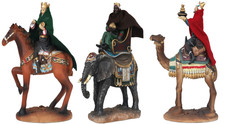 The Three Wise Men 8" Three Kings Were Guided by a Star to Jerusalem Resin