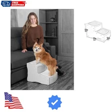 Easy Step II Pet Stairs, 2 Step for Cats/Dogs up to 75-pounds, Portable, Remo...