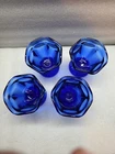 4 Cobalt Blue Anchor Hocking USA Sherbet Sundae Dish Cup.
