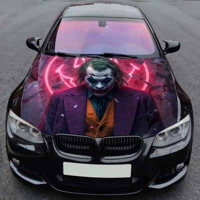 Car Hood Wrap Vinyl Decal Joker Smile Graphic Custom Size Made to Fit