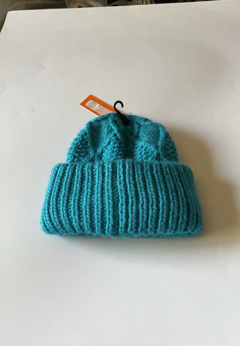 KURT GEIGER CUFFED KNIT BEANIE TURQUOISE BLUE OS NWT | eBay