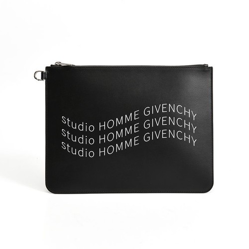 Givenchy Wave Lettering Clutch Bag Black 152540656