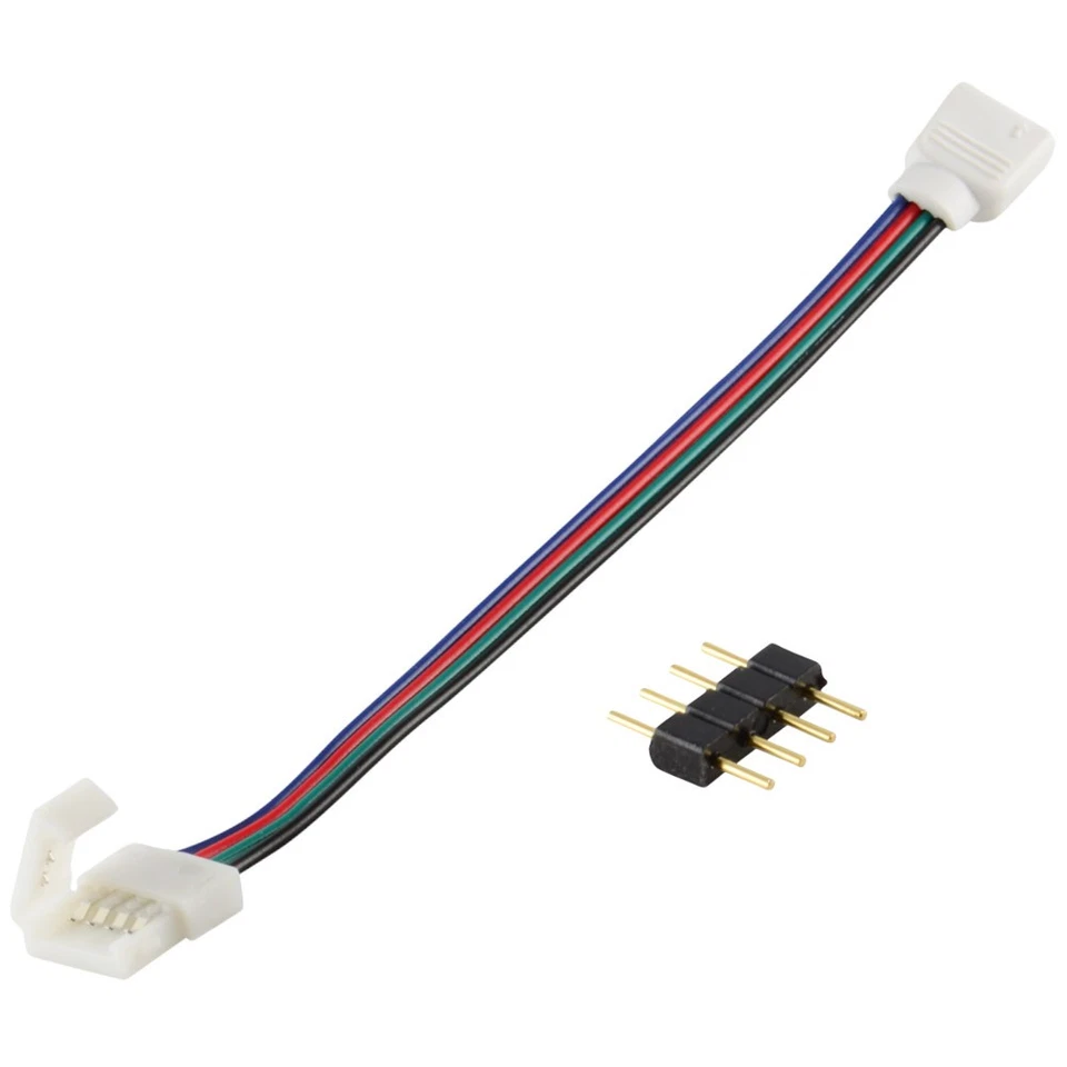 50-pack 4-wire Solderless Clip to 4-pin Male 6-inch Cable for RGB LED Strip - Image 2 of 2