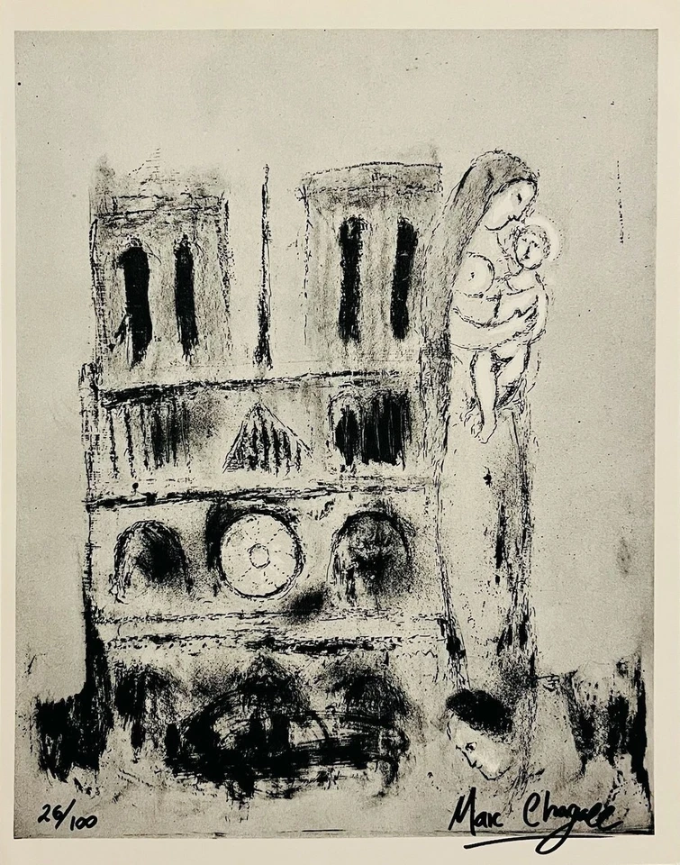 Impresión original firmada a mano por Marc Chagall con certificado de autenticidad y +$3.500 USD de valoración Foto 2 de 4