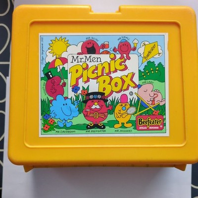Vintage 80er Jahre Beefeater Mr Men Picknickbox.