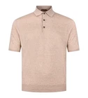 STILE LATINO polo t-shirt linen cotton EU 50 US 40 beige melange normal fit