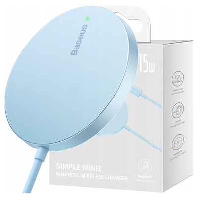 Baseus Simple Mini 3 15W magnetisches induktives Ladegerät (Blau)