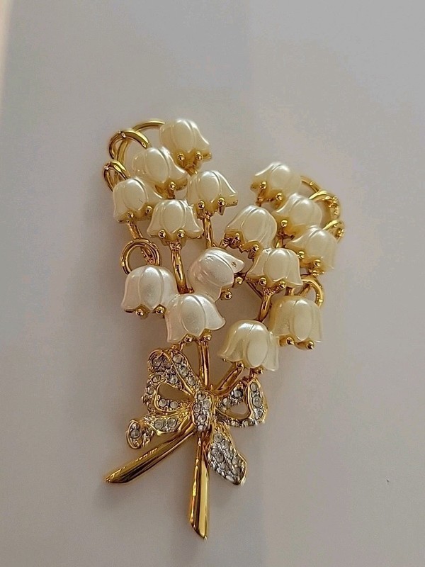 Vintage Lily Of The Valley Brooch - Kenneth Jay Lane