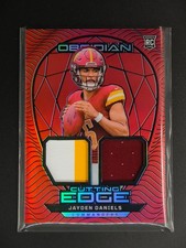 Jayden Daniels 2024 Panini Obsidian RC Dual Patch Red 42/75 Cutting Edge [3hk