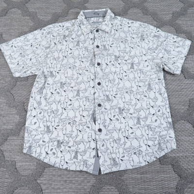 Tommy Bahama Mojito Bay Shirt Mens Medium White Cocktail Print Islandzone