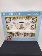 Vintage 1988 Holly Hobbie 12 Piece China Tea Set Playset