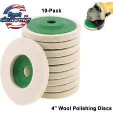 10 Pack 4"  Wool Polishing Discs for Angle Grinder Finishing Wheel Buffing Pads