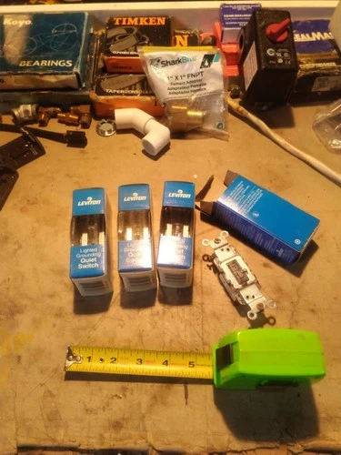 Qty. 4) Leviton. 1461-LHC, 15 Amp, 120V. Toggle Lighted 1P Light Switch. Clear